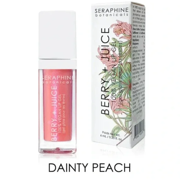 New SERAPHINE BOTANICALS Berry + Juice 100% Vegan lip gel dainty peach - Picture 1 of 1